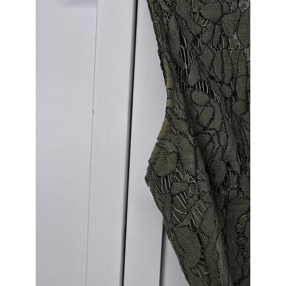 Keepsake the Label Dress Womens Medium Green Porcelain Lace Mock Neck Mini - Picture 10 of 12